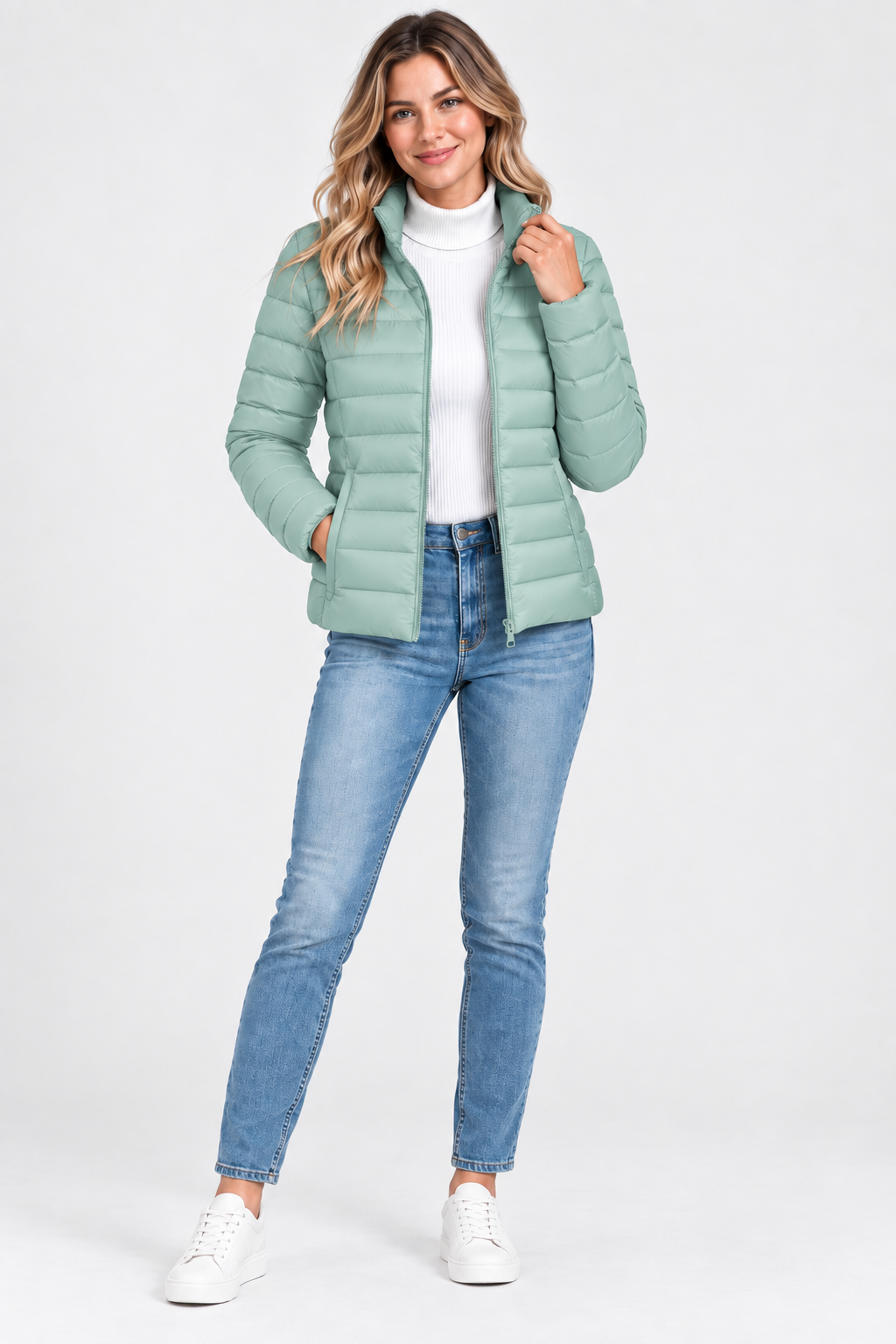 Eluneth | Veste Femme Légère et Matelassée à Col Montant