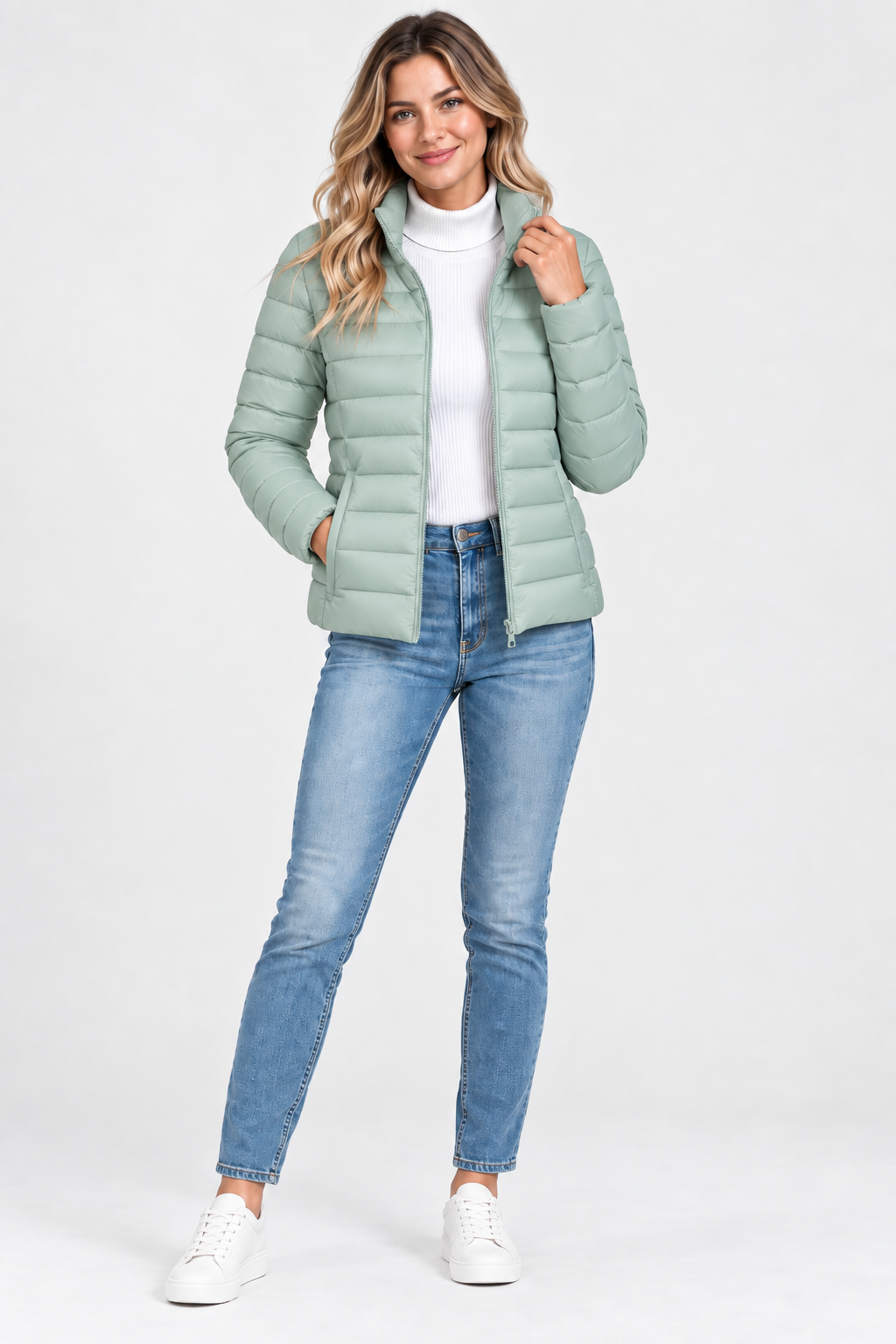 Eluneth | Veste Femme Légère et Matelassée à Col Montant