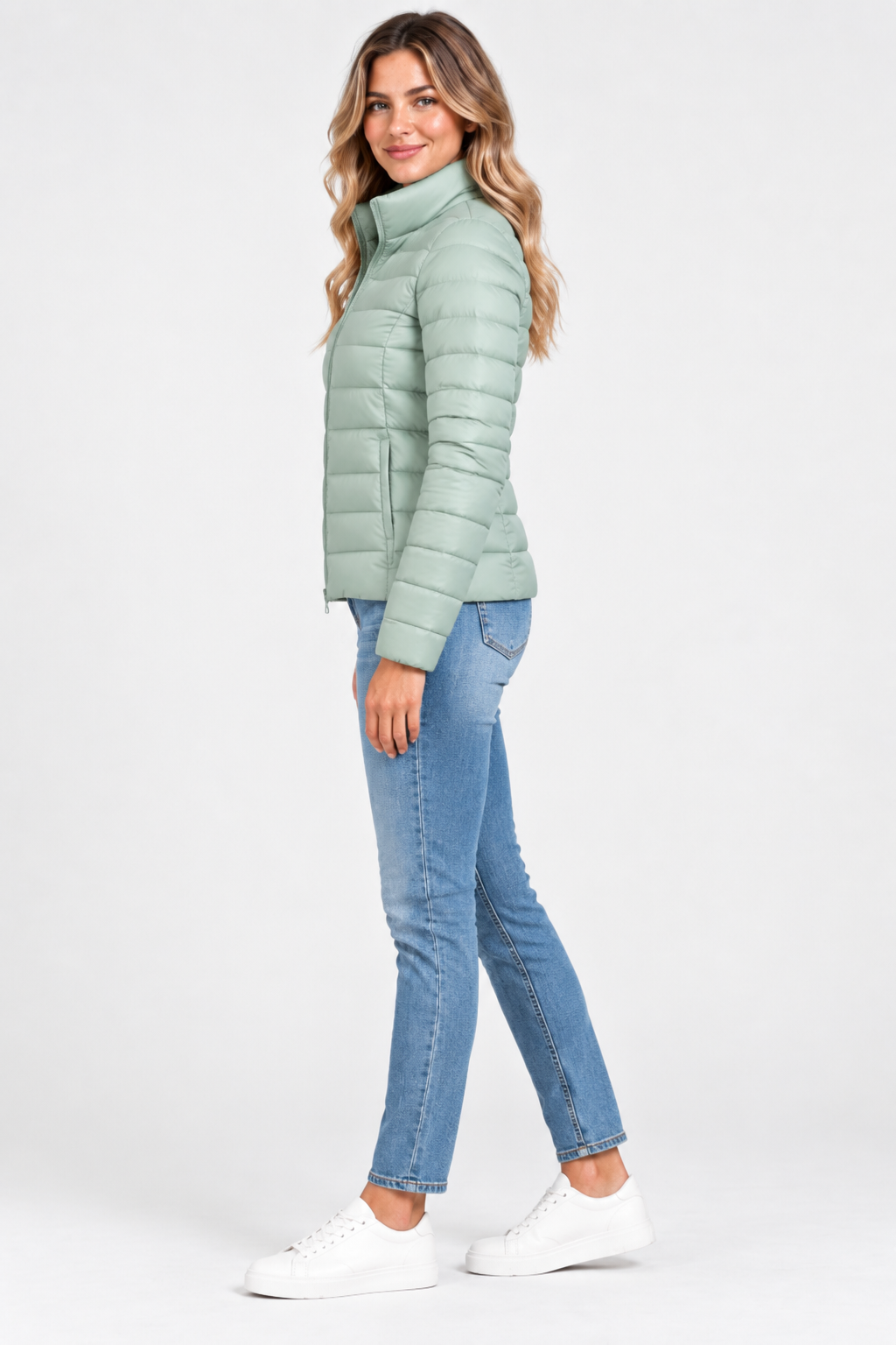 Eluneth | Veste Femme Légère et Matelassée à Col Montant