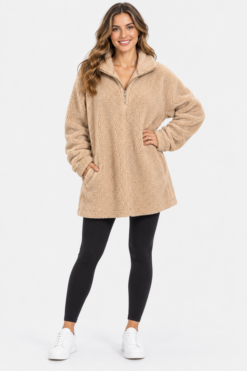 Eluneth | Manteau Teddy Femme à Fermeture Zippée