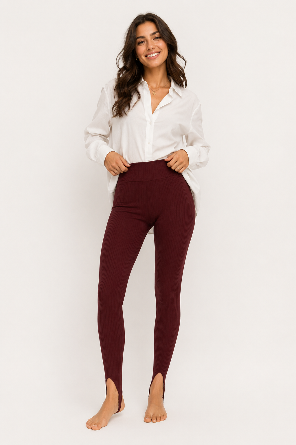 Eluneth | Legging côtelé taille haute pour femme