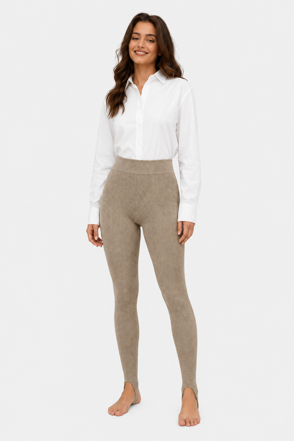 Eluneth | Legging côtelé taille haute pour femme