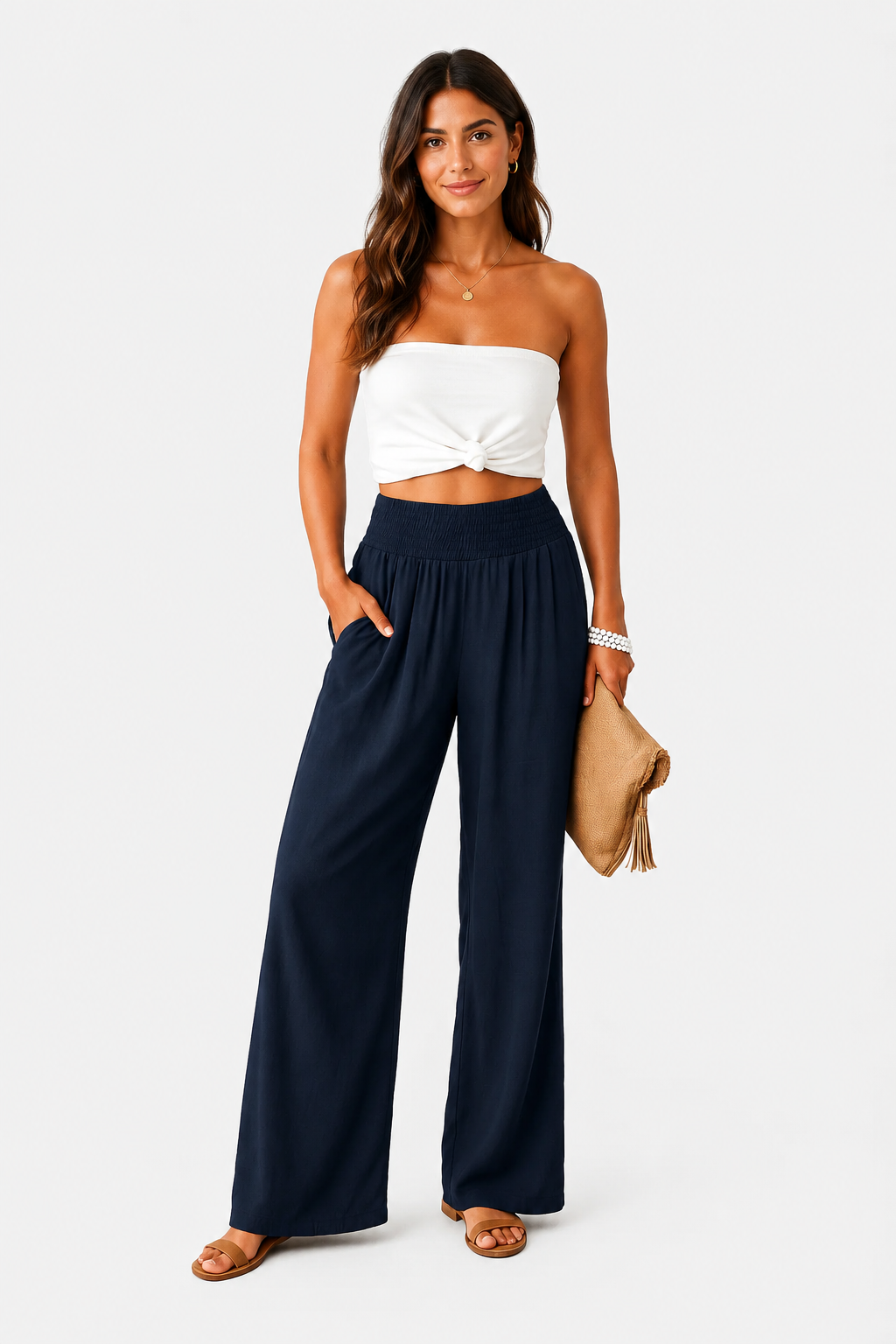 Eluneth | Pantalon en lin mélangé pour femme