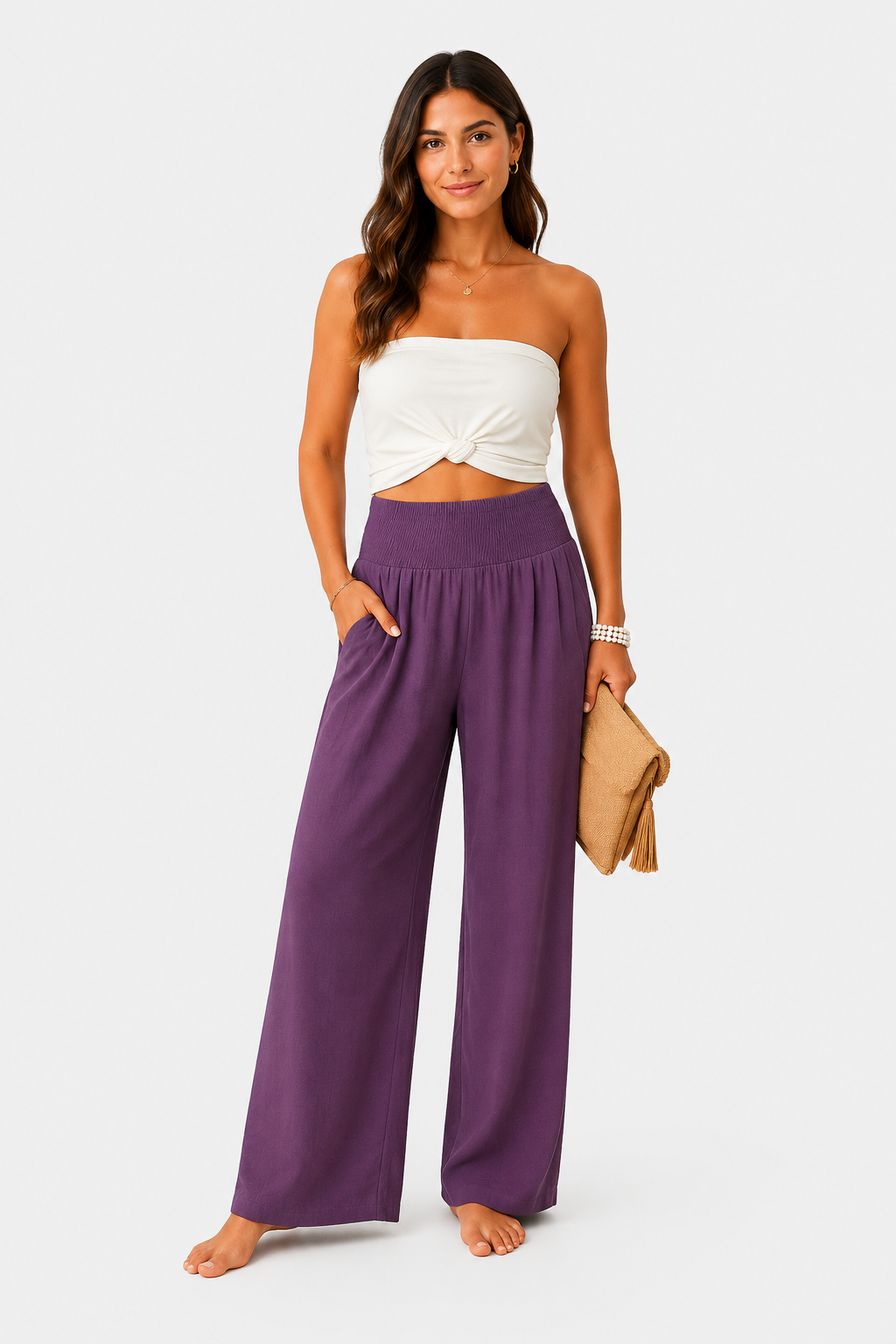 Eluneth | Pantalon en lin mélangé pour femme