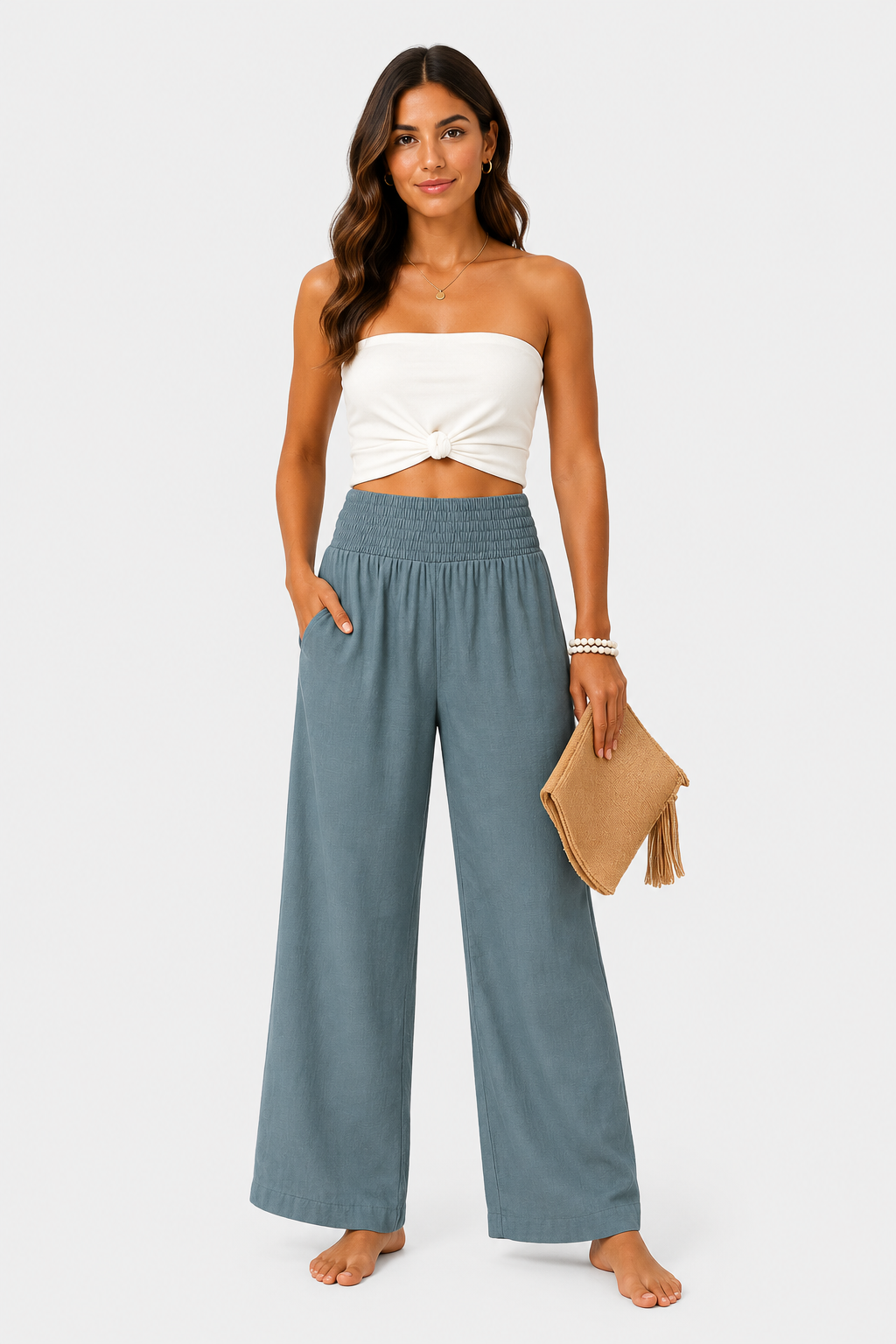 Eluneth | Pantalon en lin mélangé pour femme