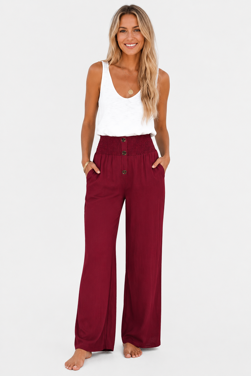 Eluneth | Pantalon large en lin Amara pour femme