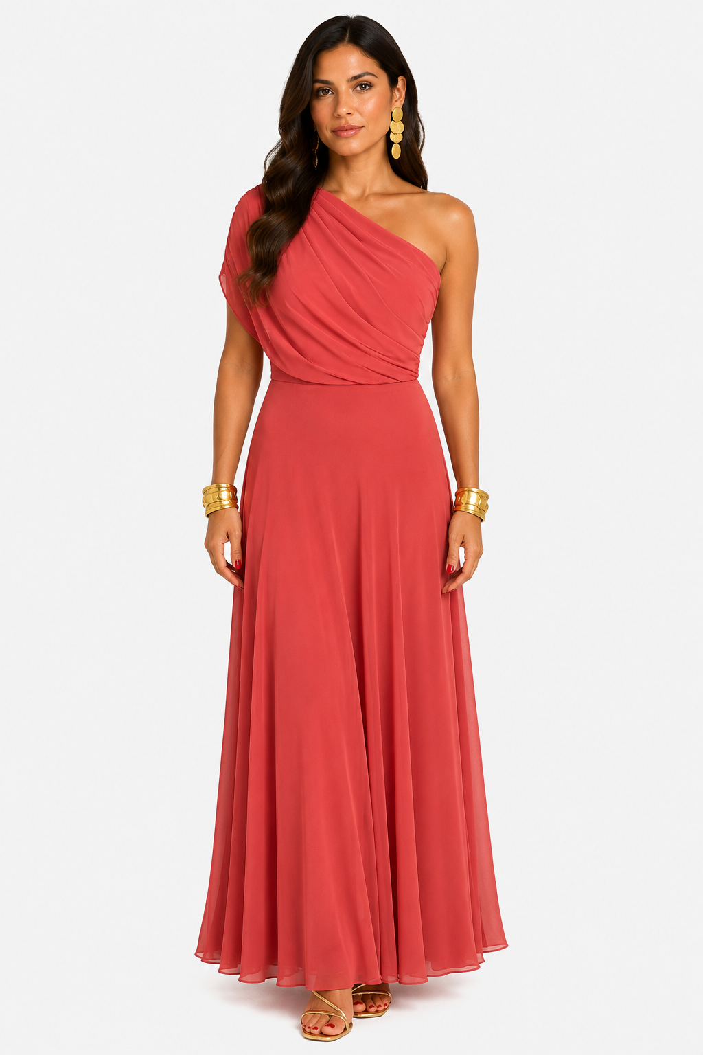 Eluneth | Robe Femme Longue Plissée Asymétrique Été