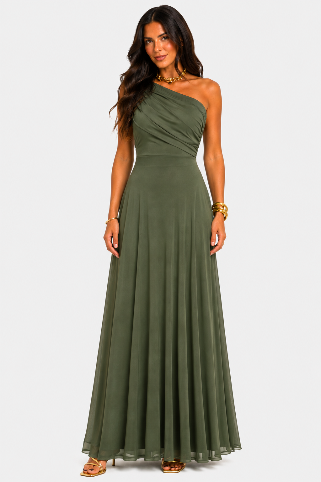 Eluneth | Robe Femme Longue Plissée Asymétrique Été