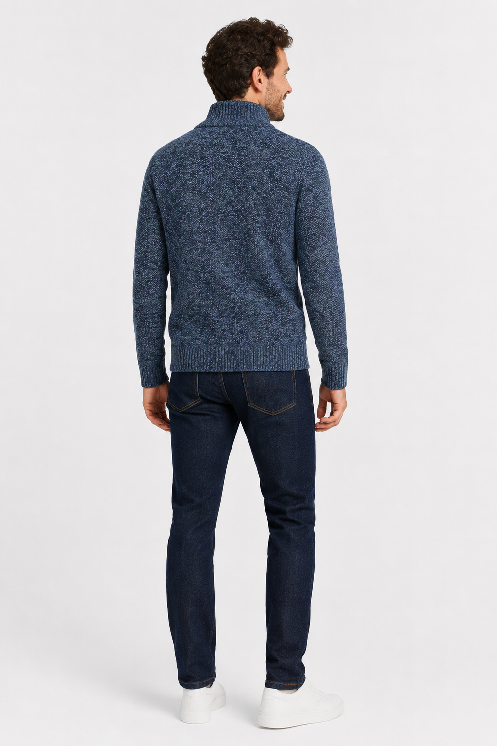 Eluneth | Gilet Homme en Maille Zippé Chaud à Col Montant