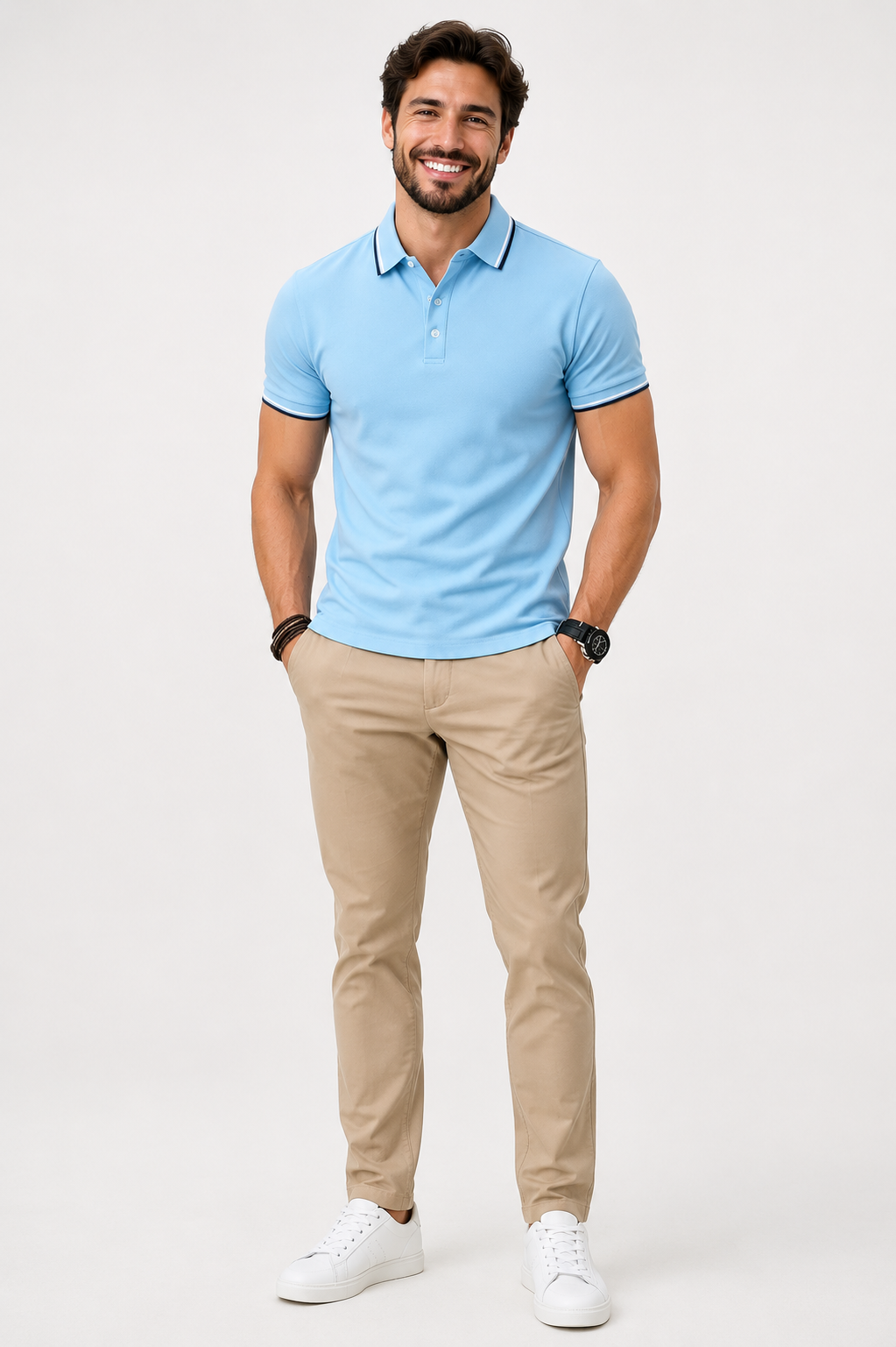 Eluneth | Polo Homme avec Finitions Contrastées et Coupe Regular