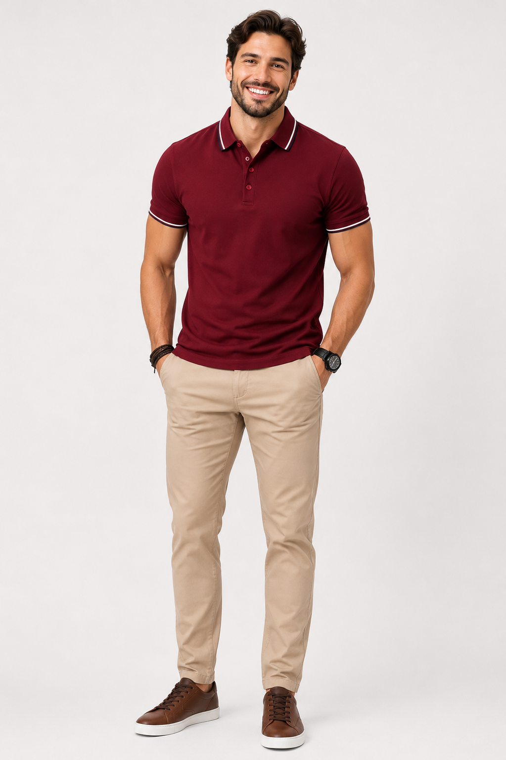 Eluneth | Polo Homme avec Finitions Contrastées et Coupe Regular