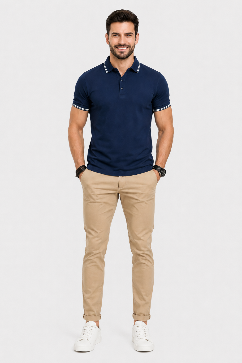 Eluneth | Polo Homme avec Finitions Contrastées et Coupe Regular