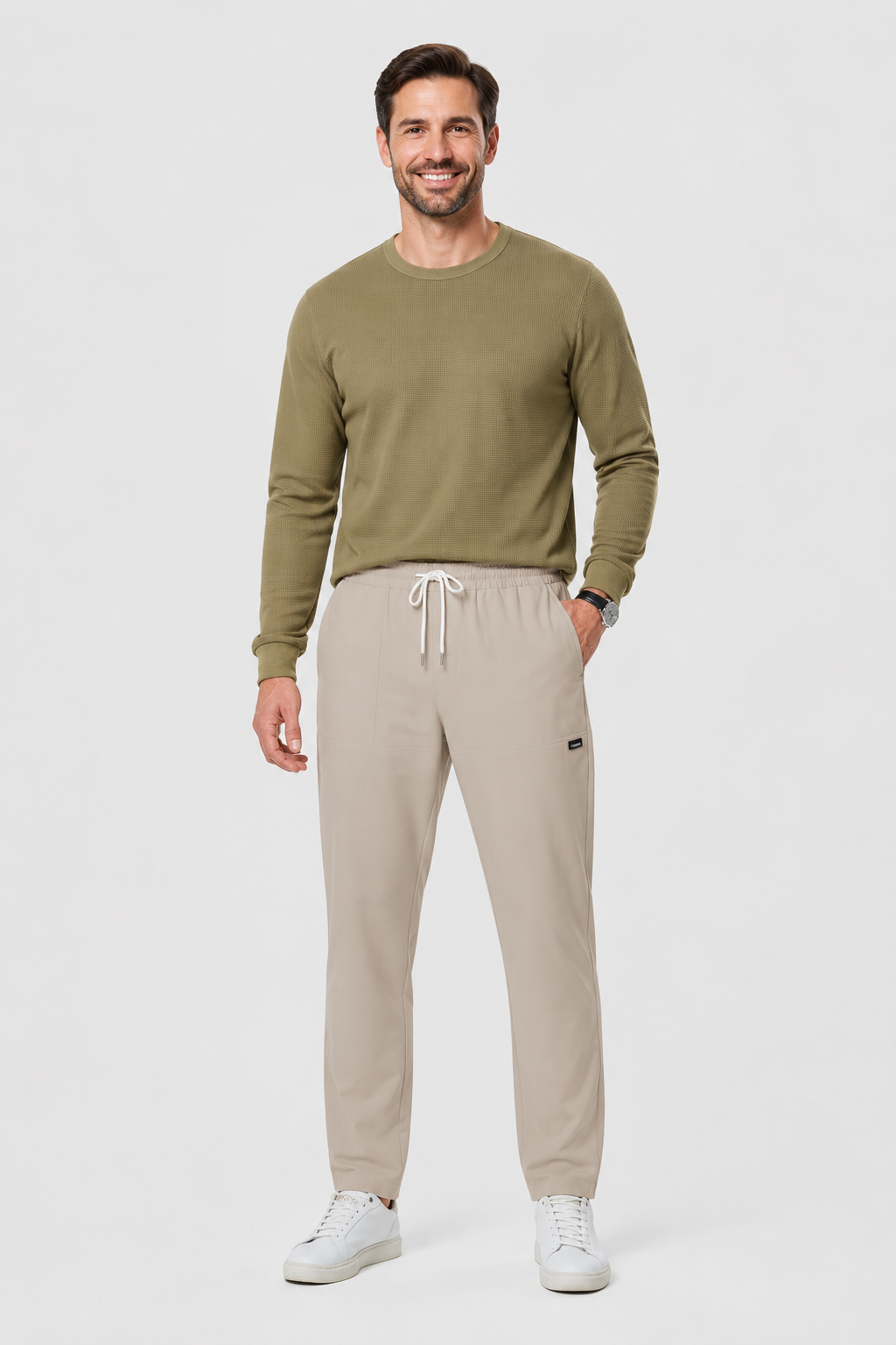 Eluneth | Pantalon décontracté léger pour homme avec cordon de serrage