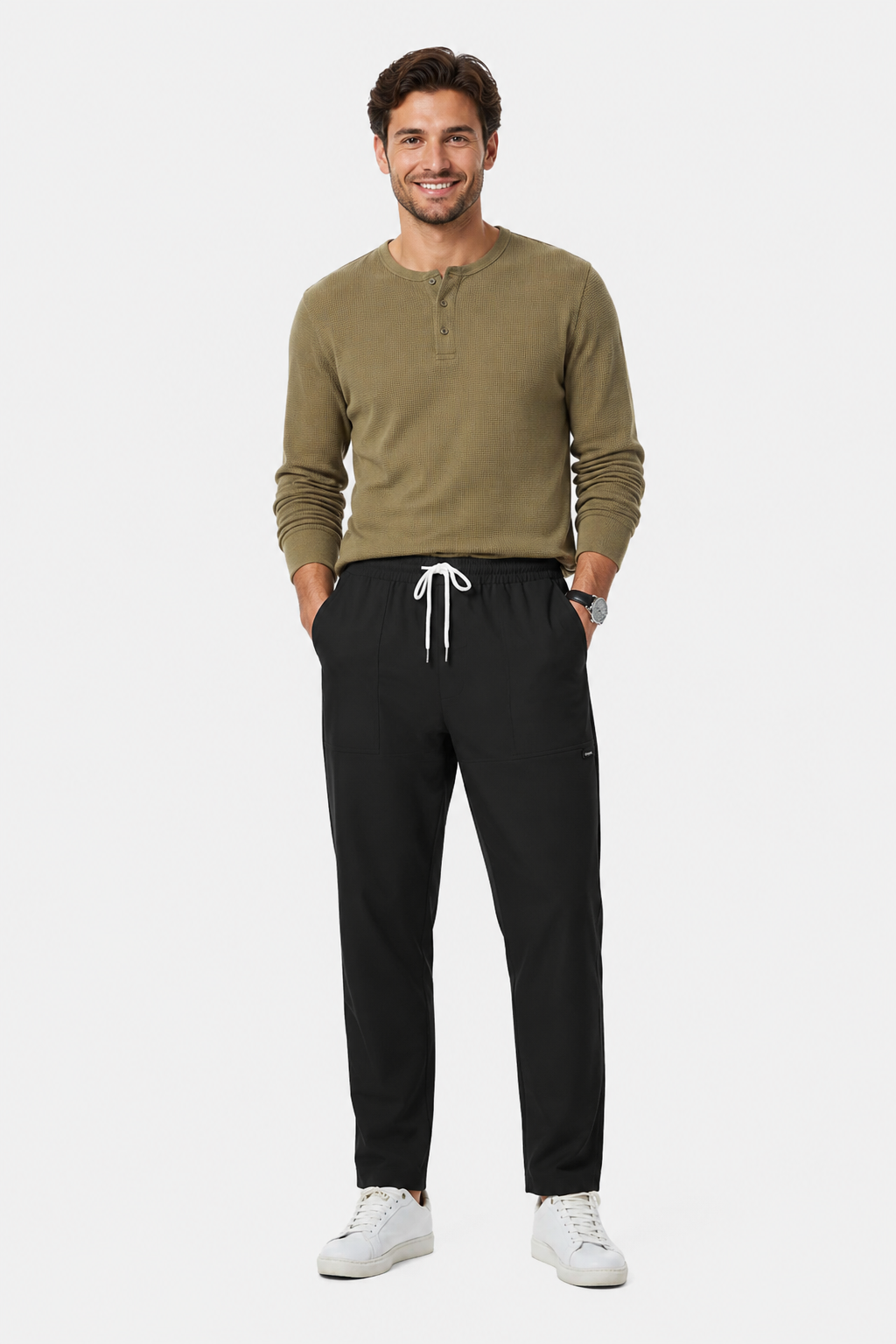 Eluneth | Pantalon décontracté léger pour homme avec cordon de serrage