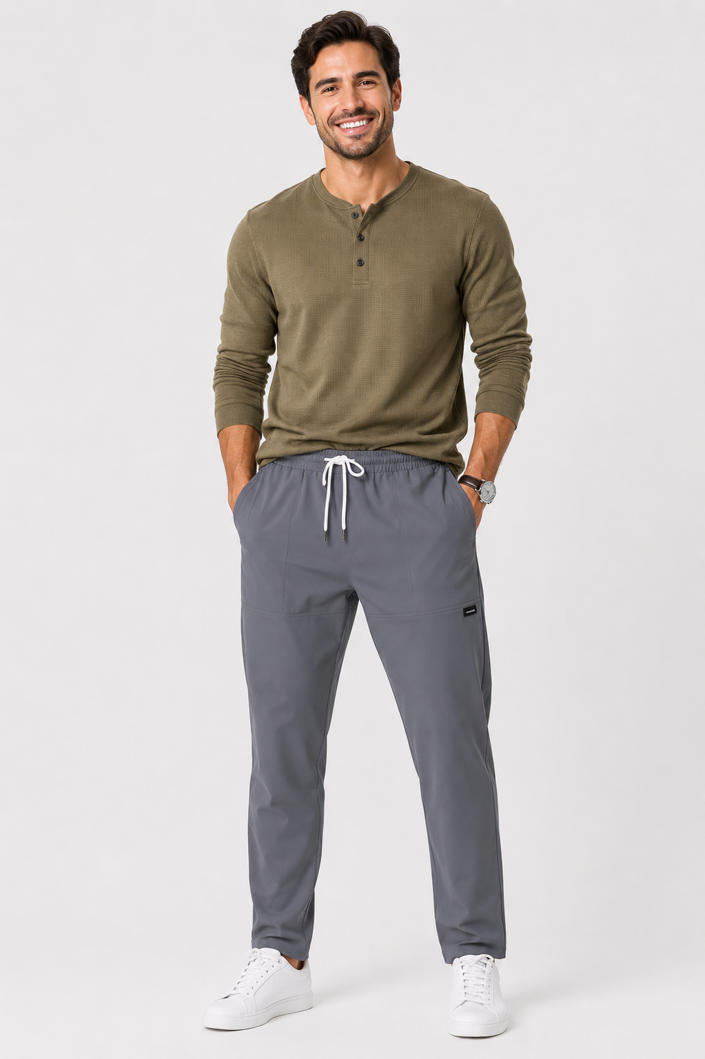 Eluneth | Pantalon décontracté léger pour homme avec cordon de serrage
