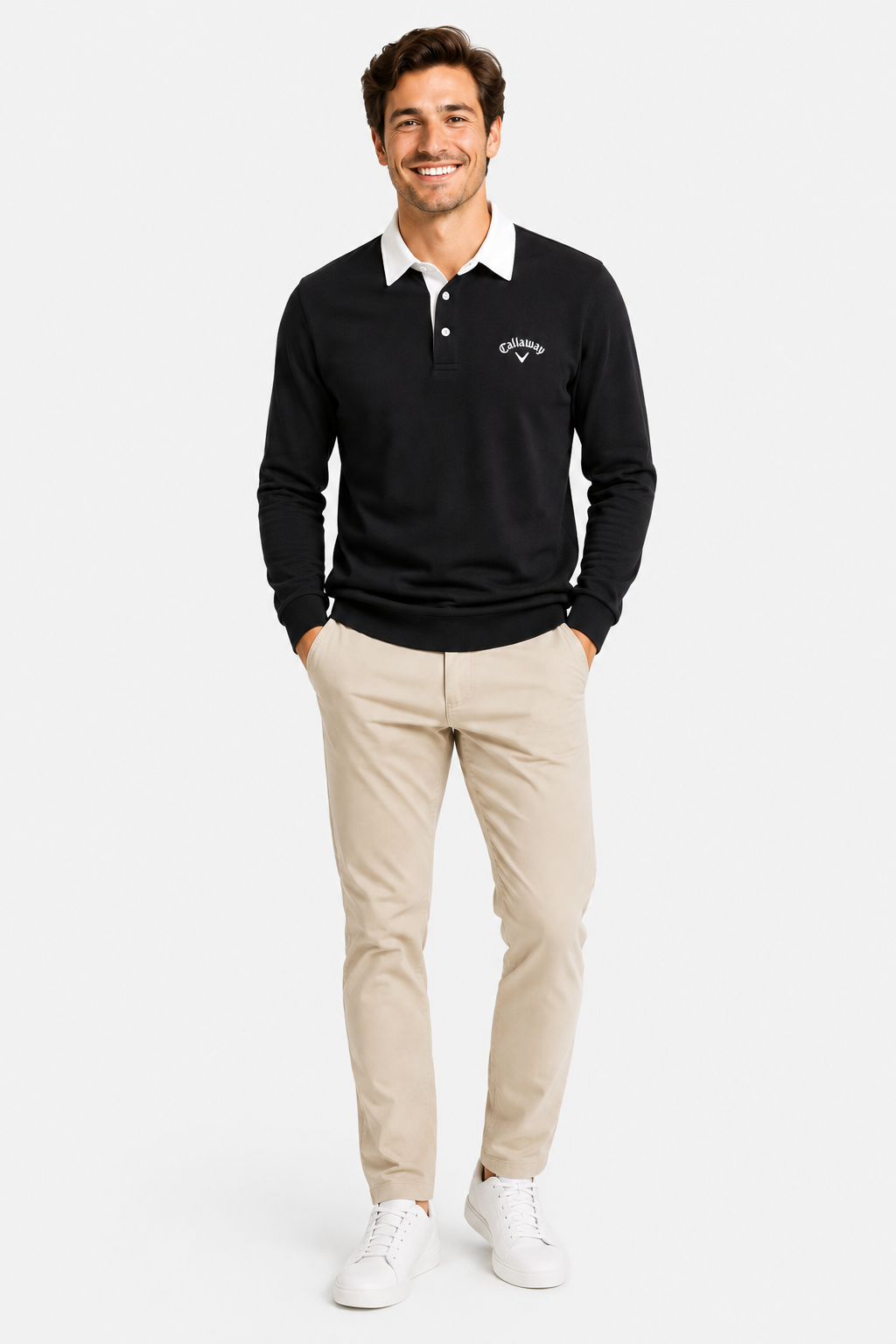 Eluneth | Pull polo pour homme en mélange de coton premium