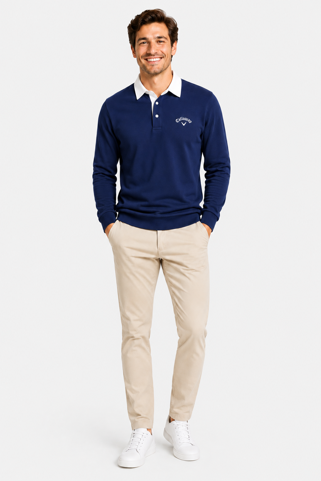 Eluneth | Pull polo pour homme en mélange de coton premium