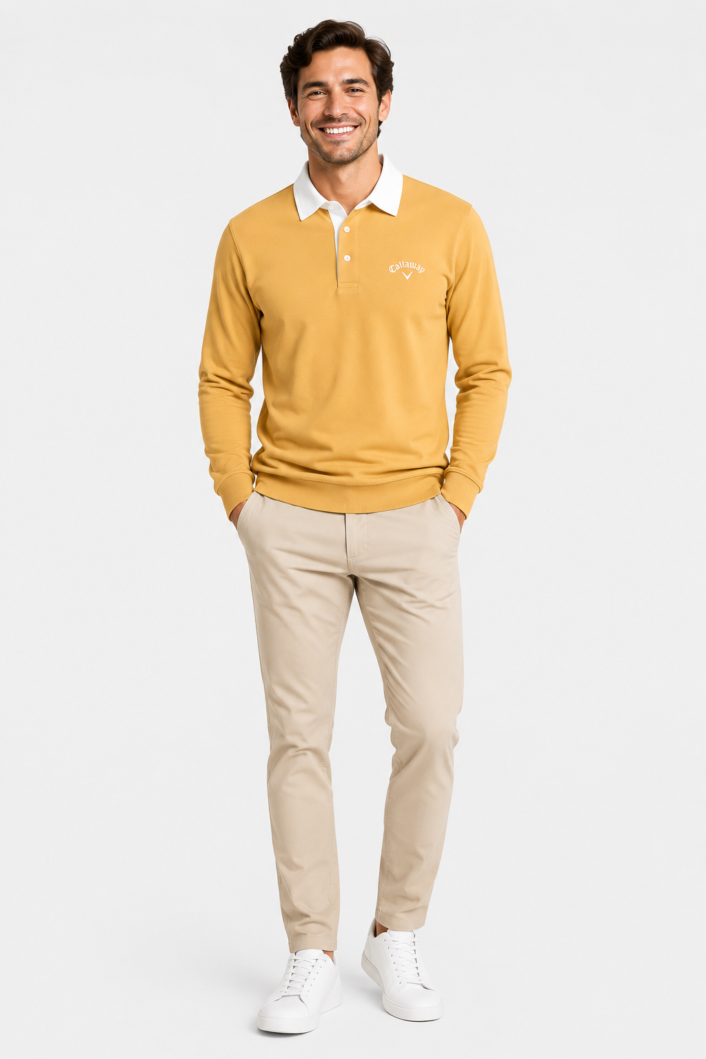 Eluneth | Pull polo pour homme en mélange de coton premium
