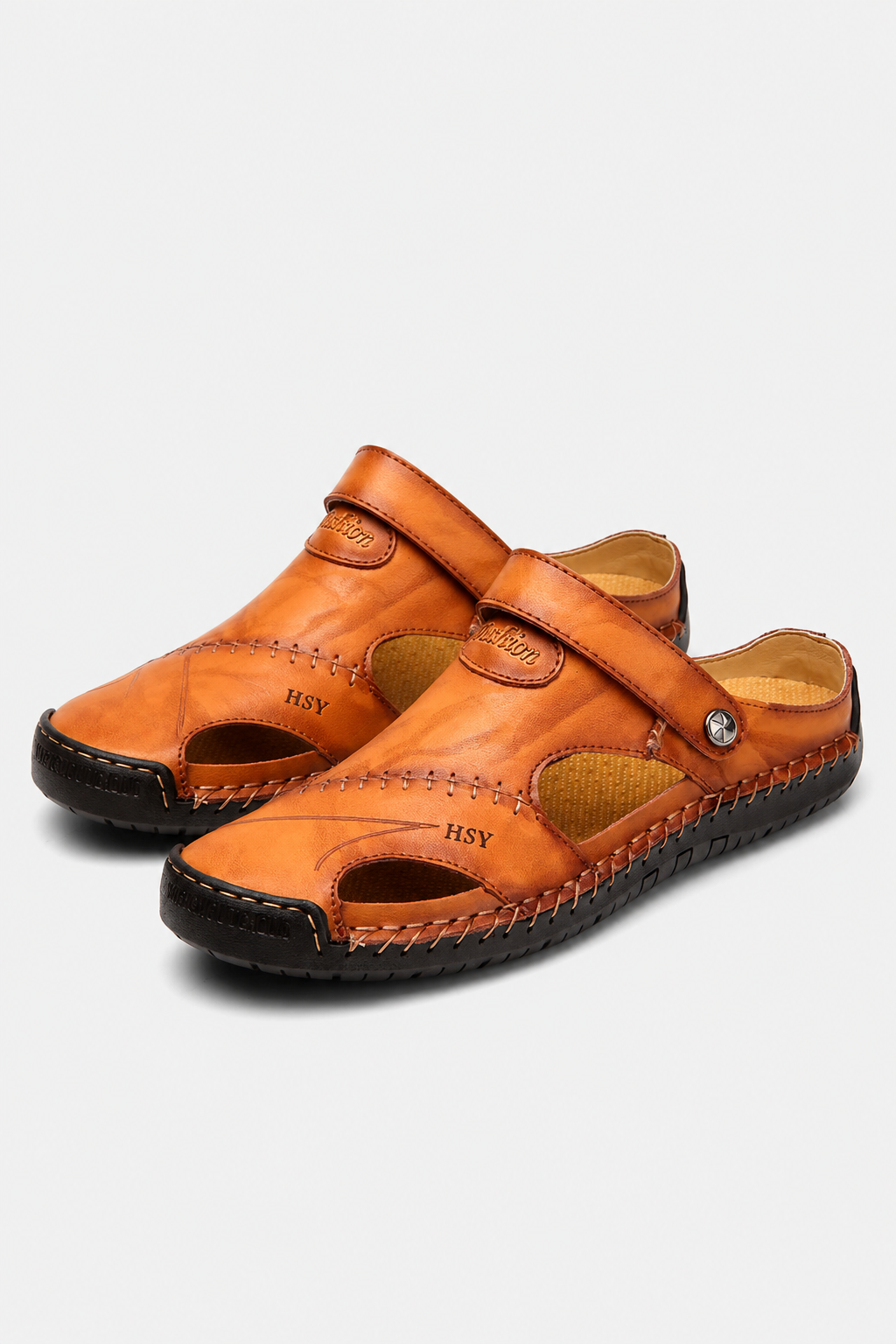 Eluneth | Sandales gladiateur vintage en cuir pour homme