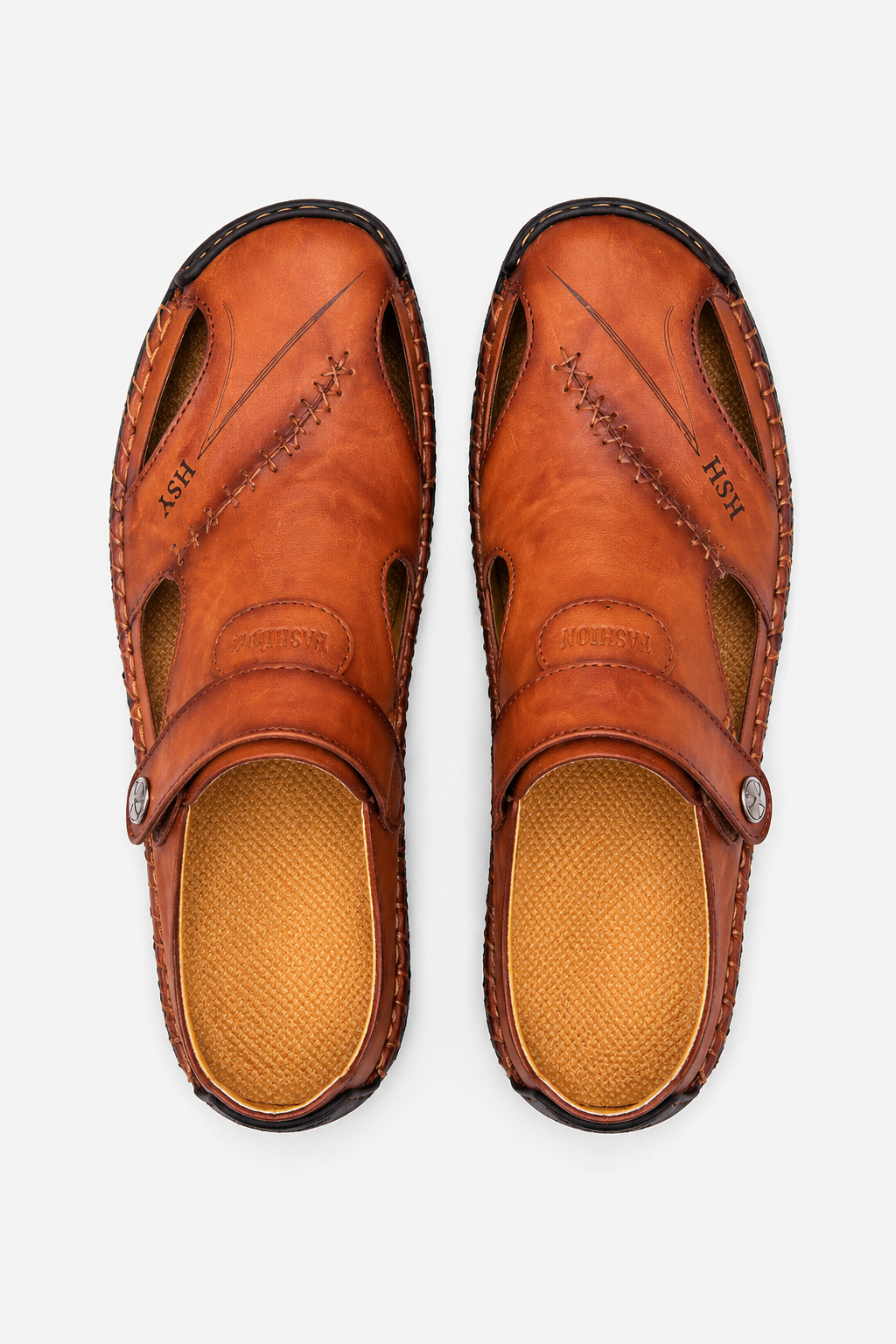Eluneth | Sandales gladiateur vintage en cuir pour homme