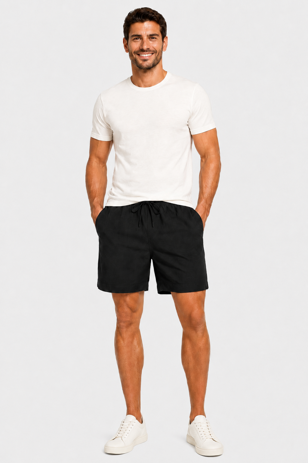 Eluneth | Short de plage classique en coton pour homme