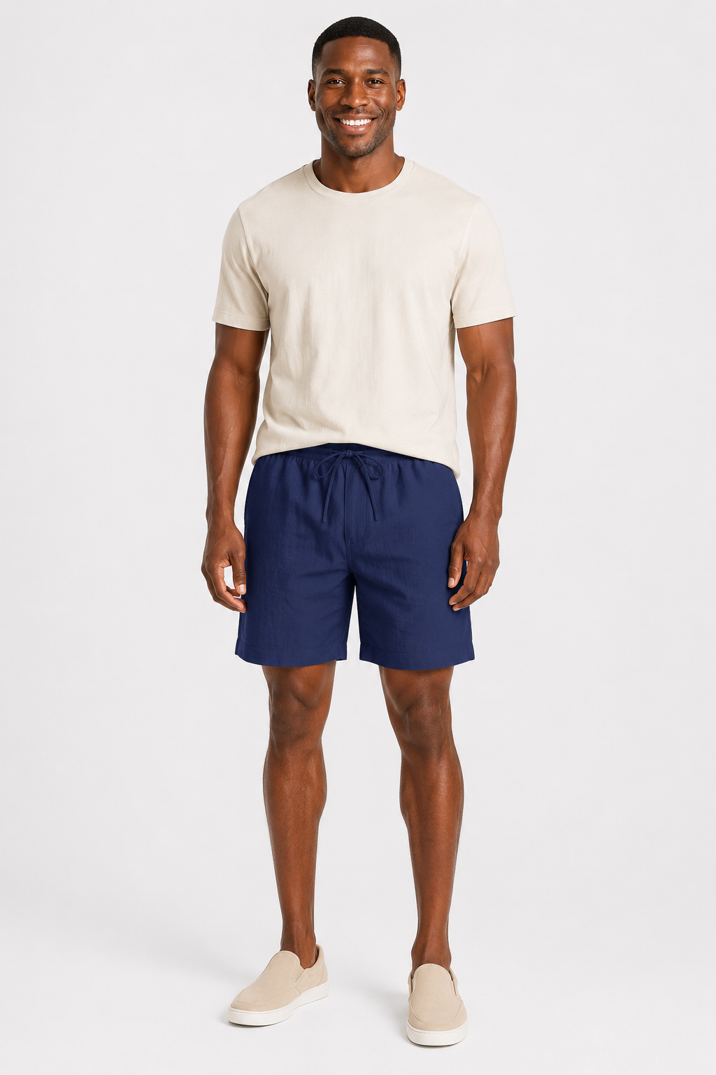 Eluneth | Short de plage classique en coton pour homme