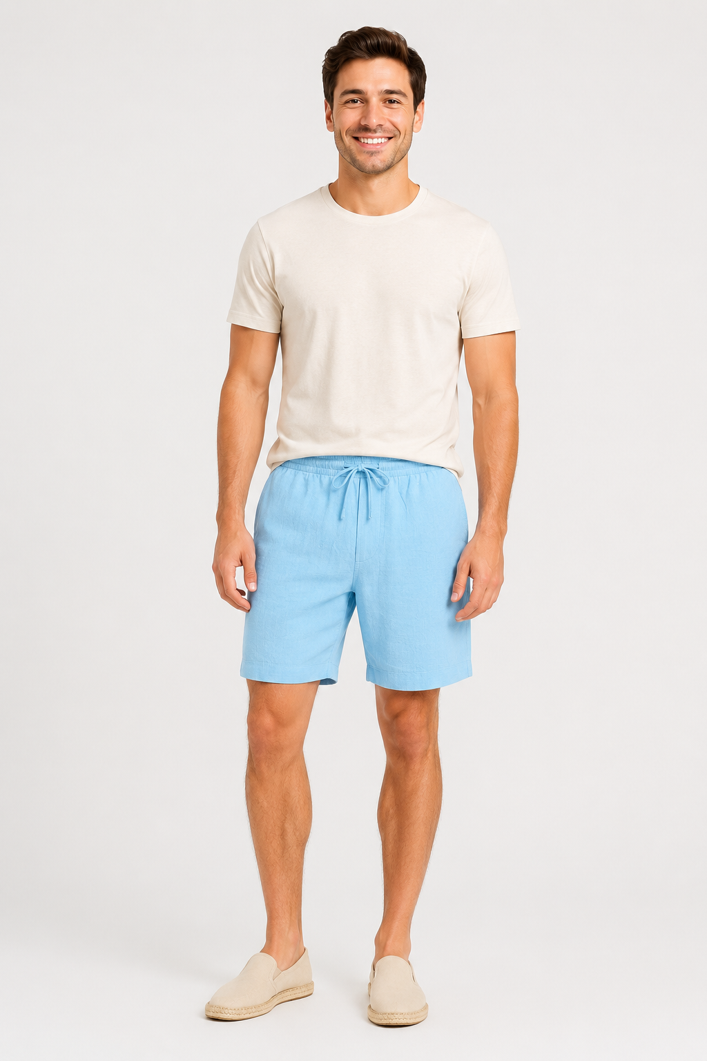 Eluneth | Short de plage classique en coton pour homme