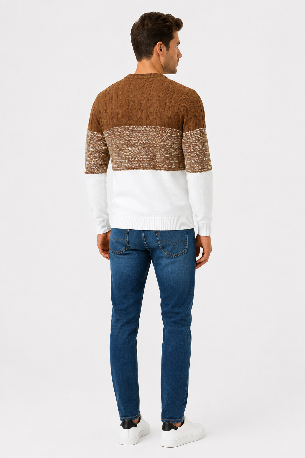 Eluneth | Pull Décontracté Homme en Maille Color Block