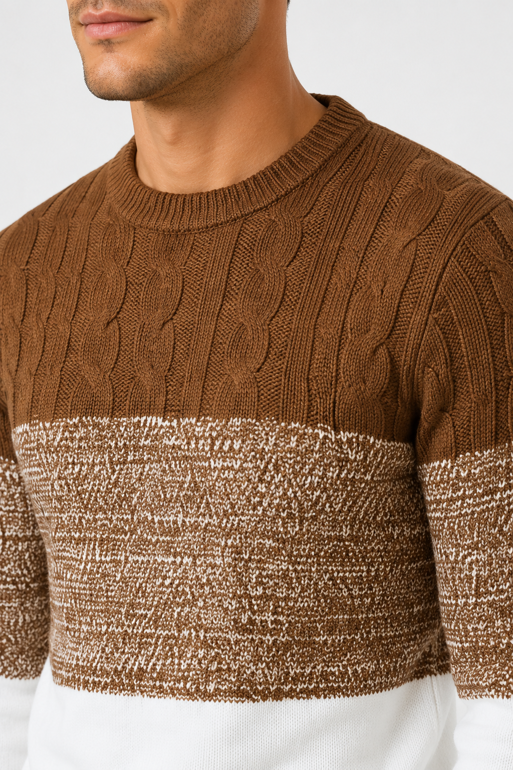 Eluneth | Pull Décontracté Homme en Maille Color Block