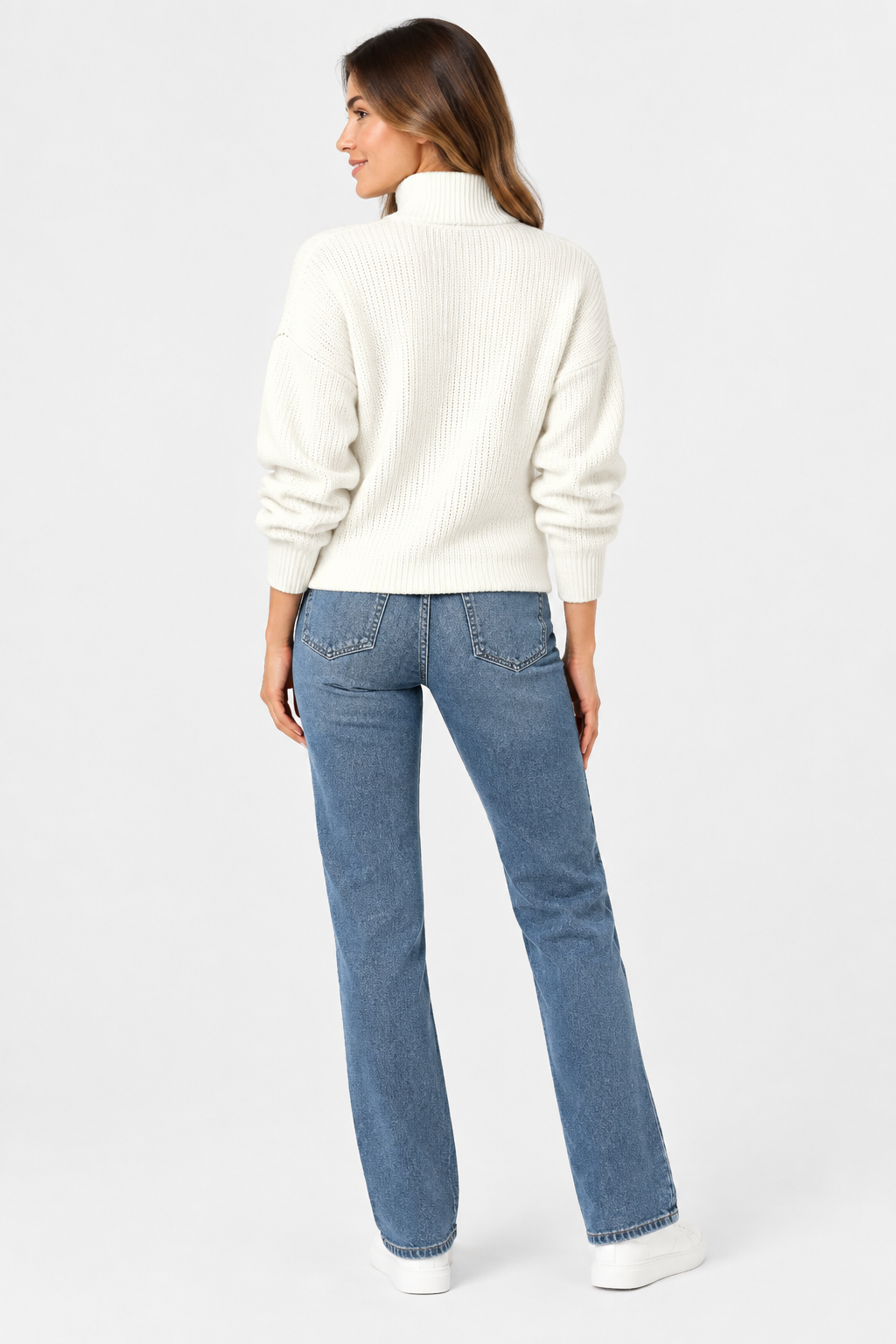 Eluneth | Pull Femme Doux à Col V Zippé et Coupe Ample