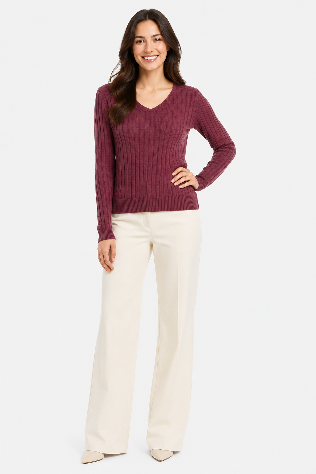 Eluneth | Pull Femme Extensible à Col V