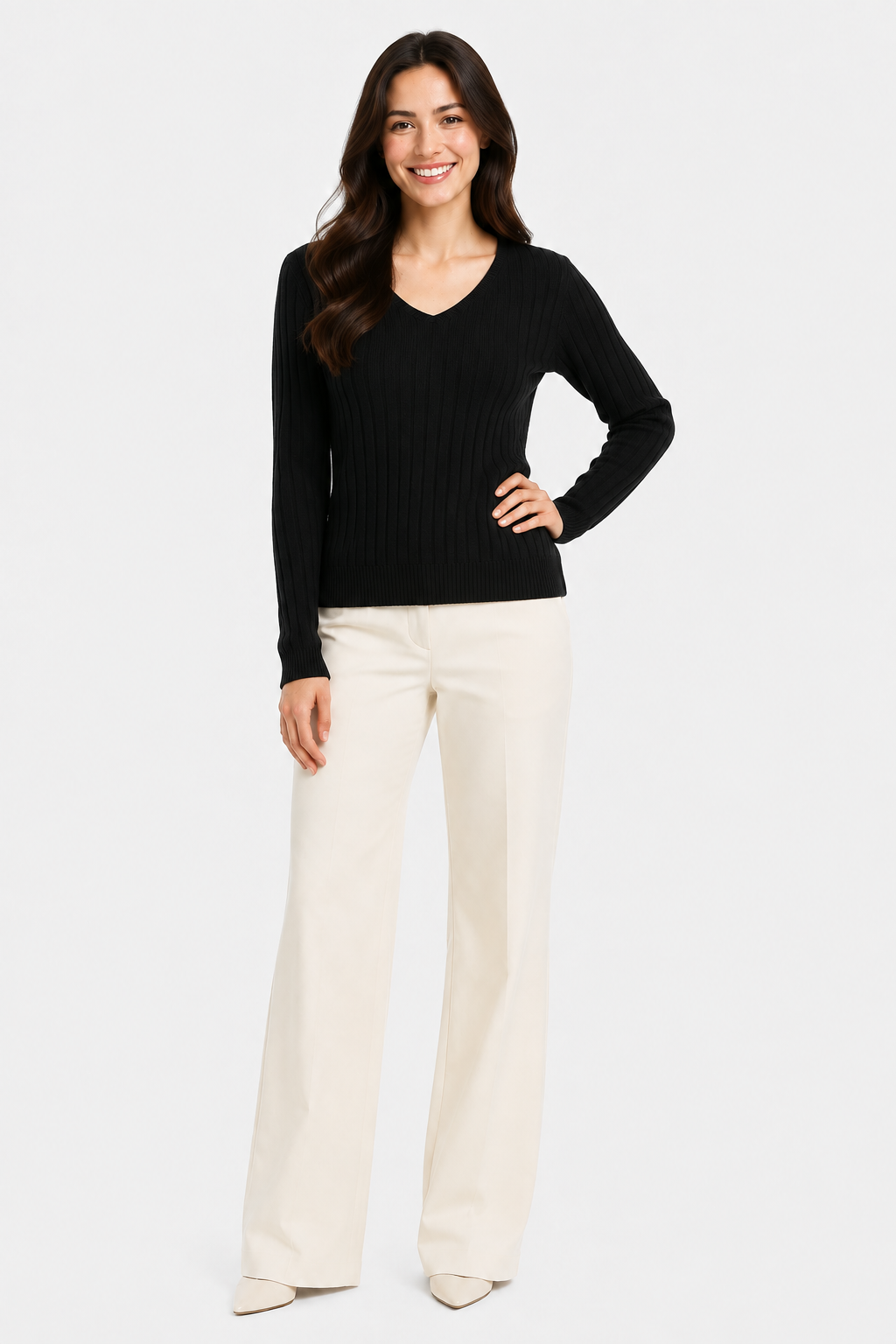 Eluneth | Pull Femme Extensible à Col V