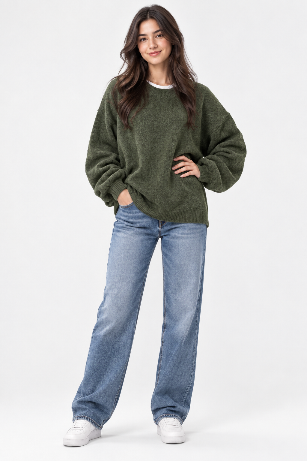 Eluneth | Pull Femme à Col Rond et Épaules Tombantes