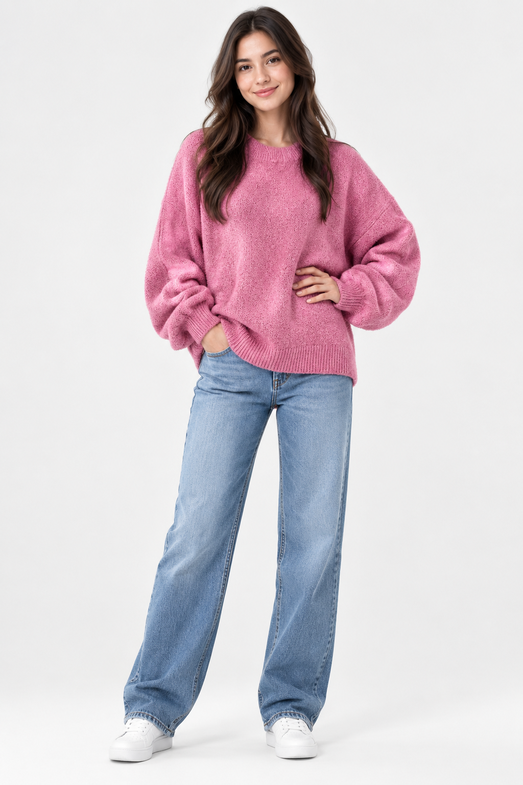 Eluneth | Pull Femme à Col Rond et Épaules Tombantes
