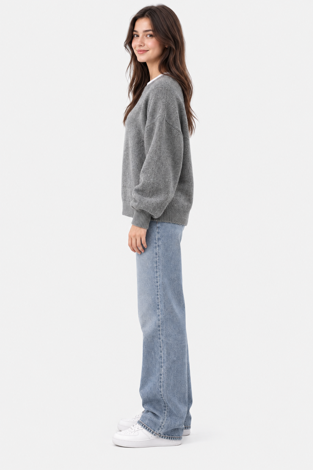 Eluneth | Pull Femme à Col Rond et Épaules Tombantes