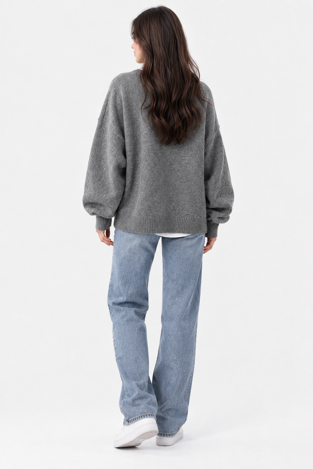Eluneth | Pull Femme à Col Rond et Épaules Tombantes