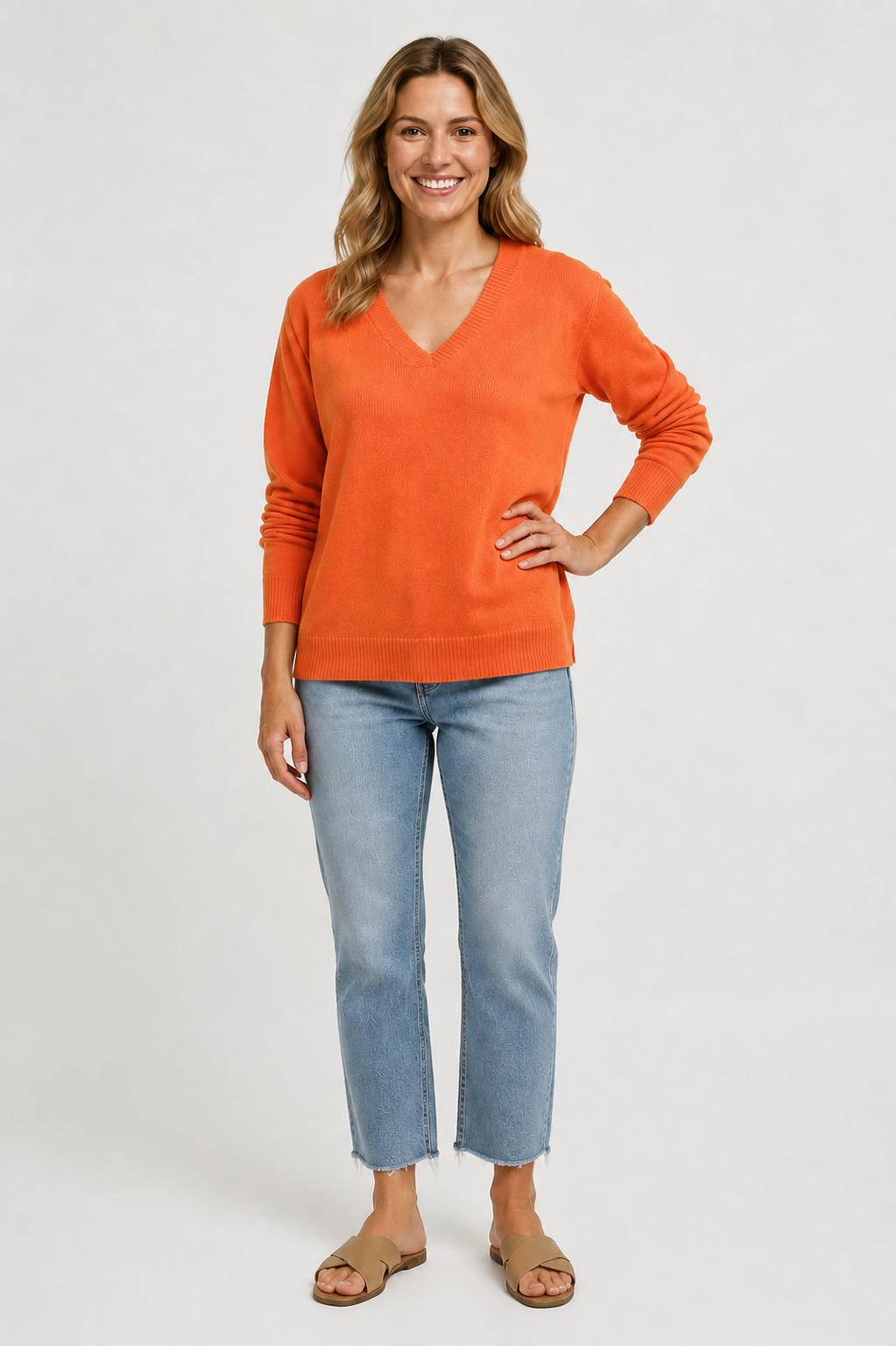 Eluneth | Pull Femme à Manches Longues en Maille Unie
