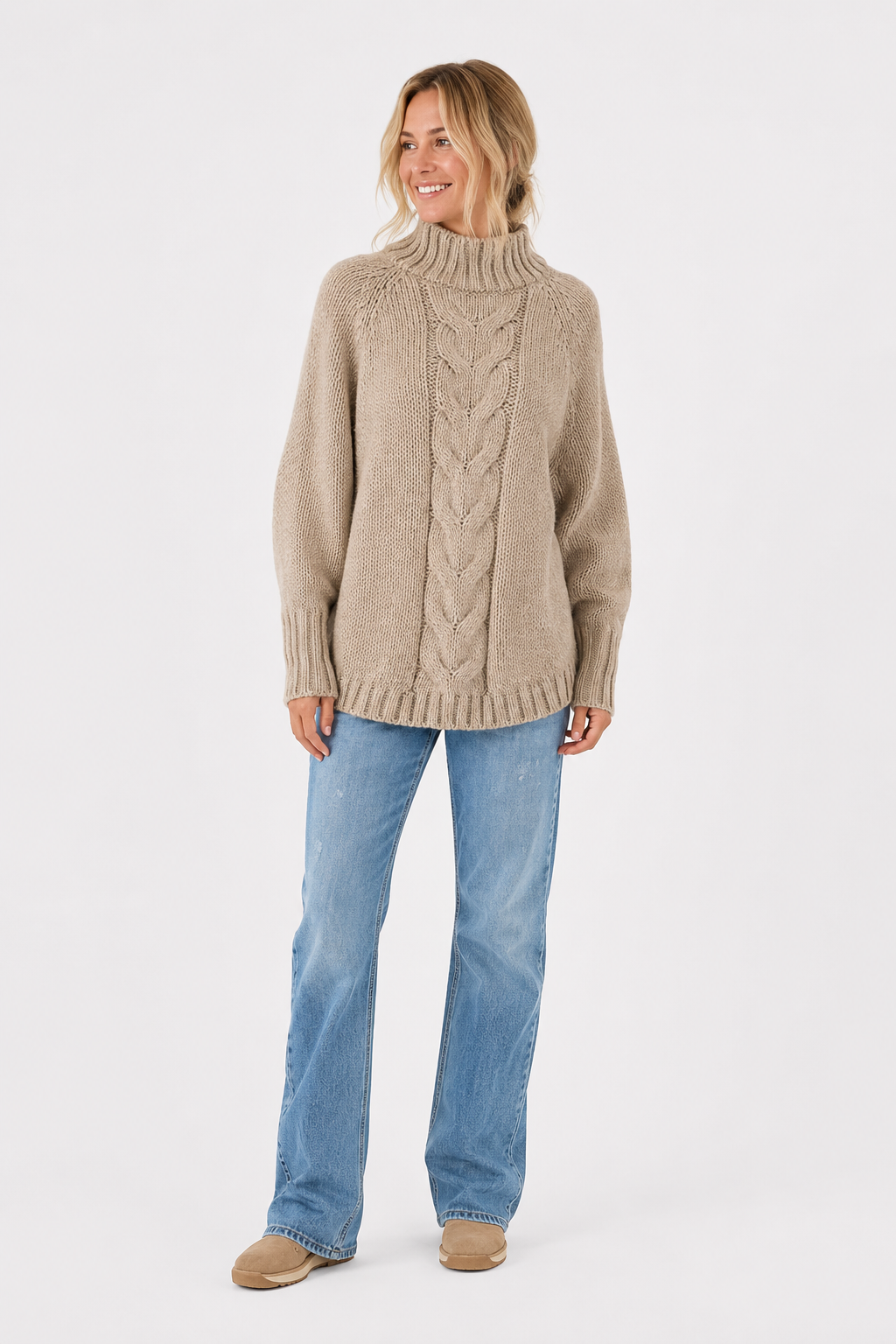 Eluneth | Pull Femme d’Inspiration Vintage à Col Montant