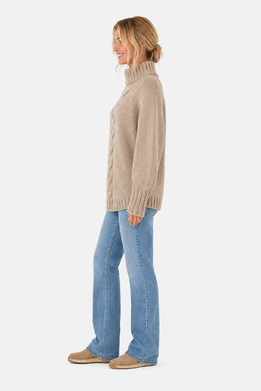 Eluneth | Pull Femme d’Inspiration Vintage à Col Montant