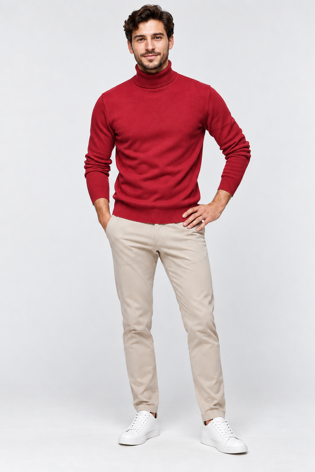 Eluneth | Pull Homme en Maille à Col Rabattu