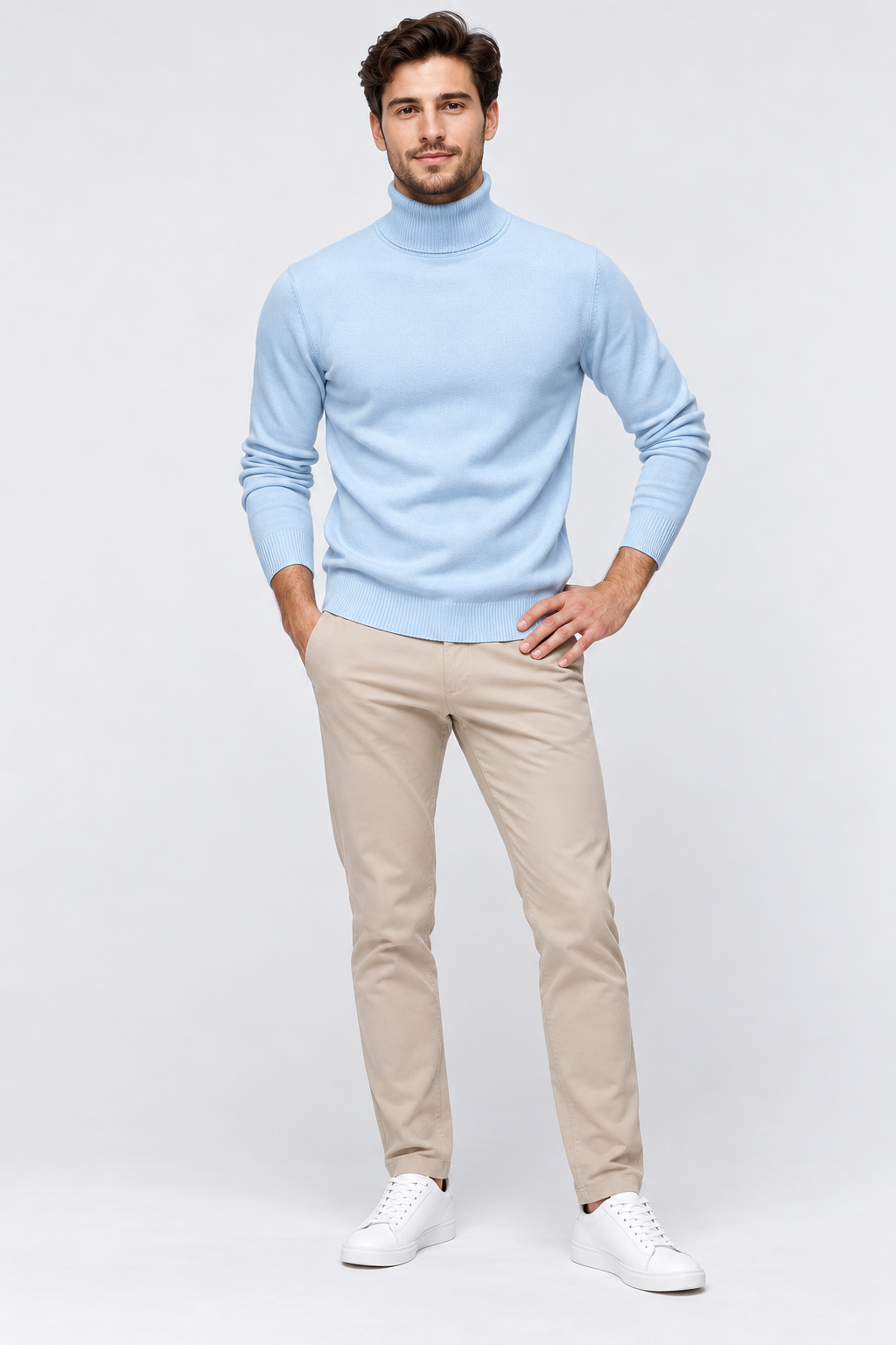 Eluneth | Pull Homme en Maille à Col Rabattu