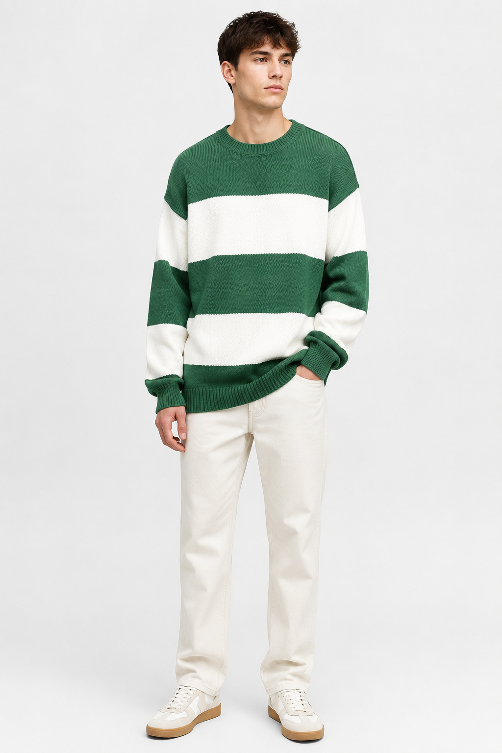 Eluneth | Pull Minimaliste Rayé Homme