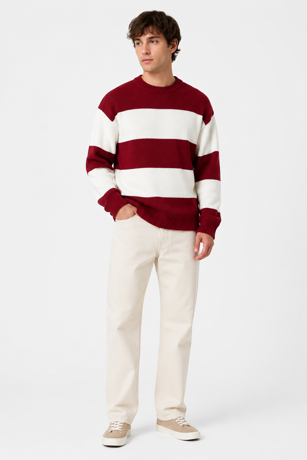 Eluneth | Pull Minimaliste Rayé Homme