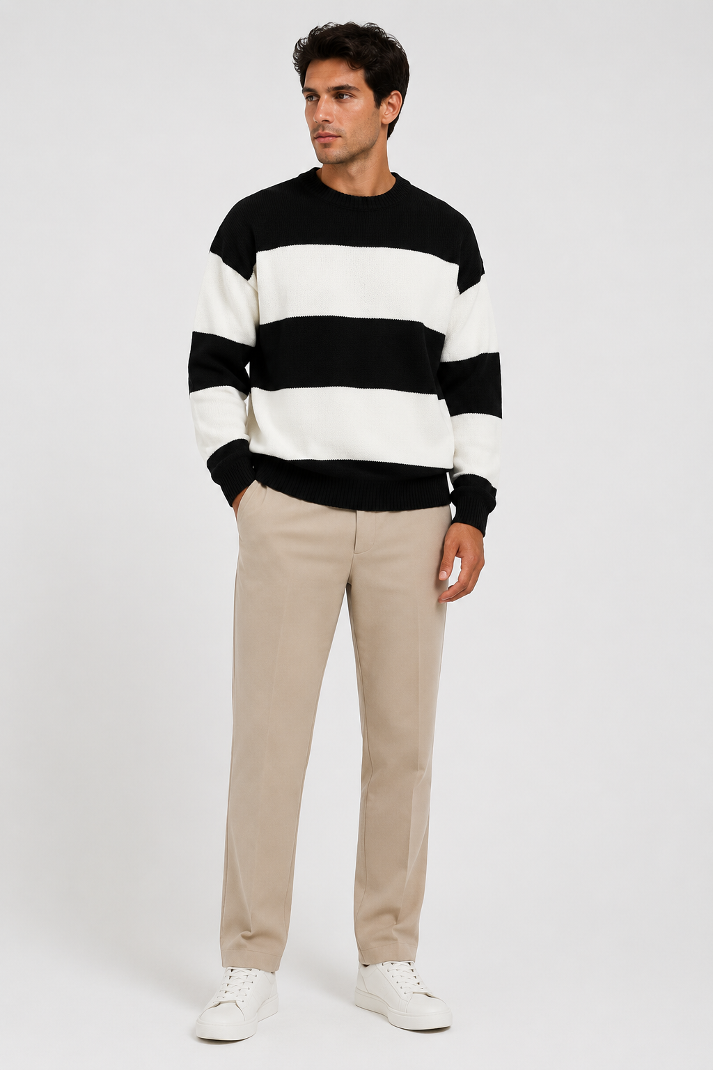 Eluneth | Pull Minimaliste Rayé Homme