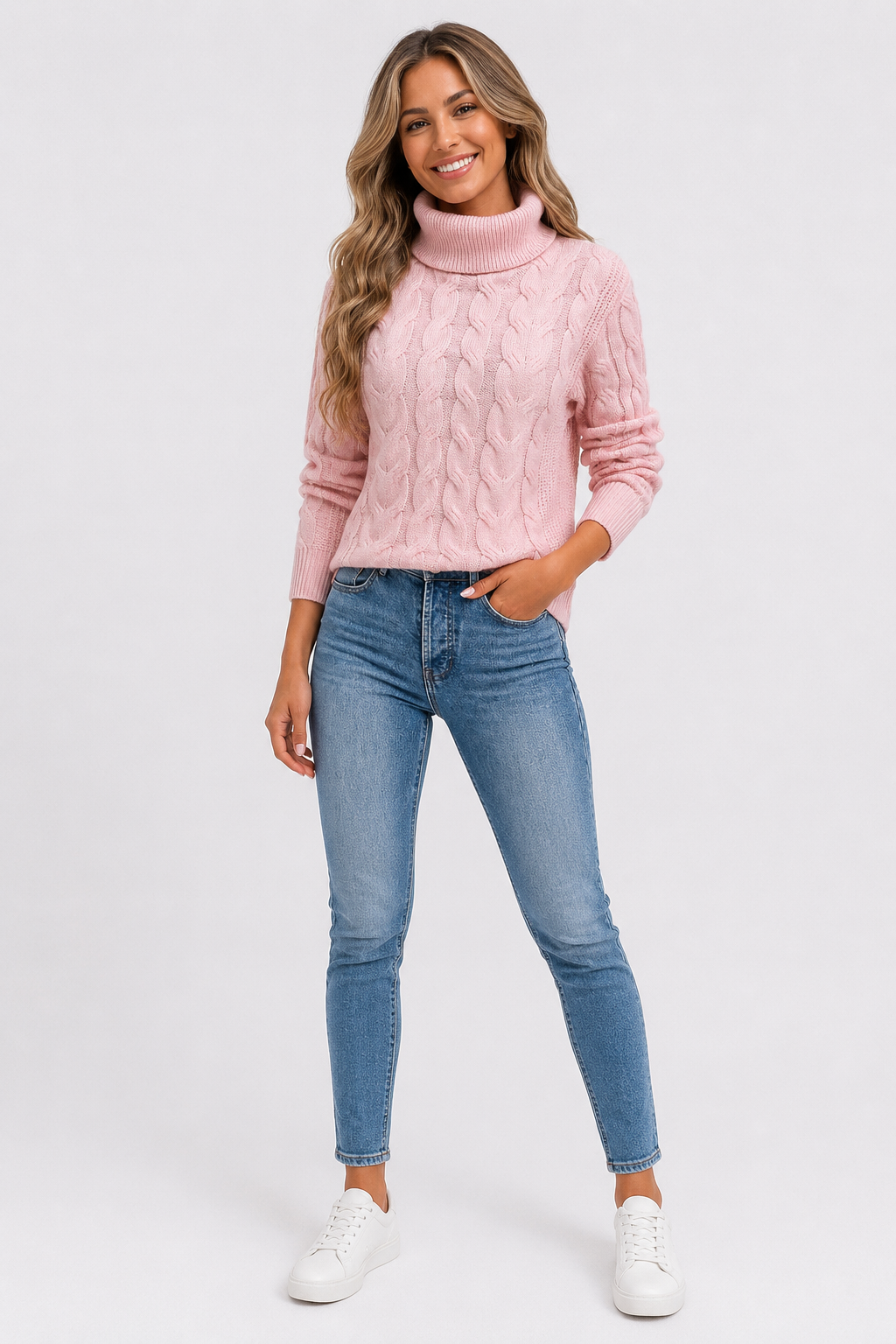 Eluneth | Pull Torsadé à Col Roulé pour Femme