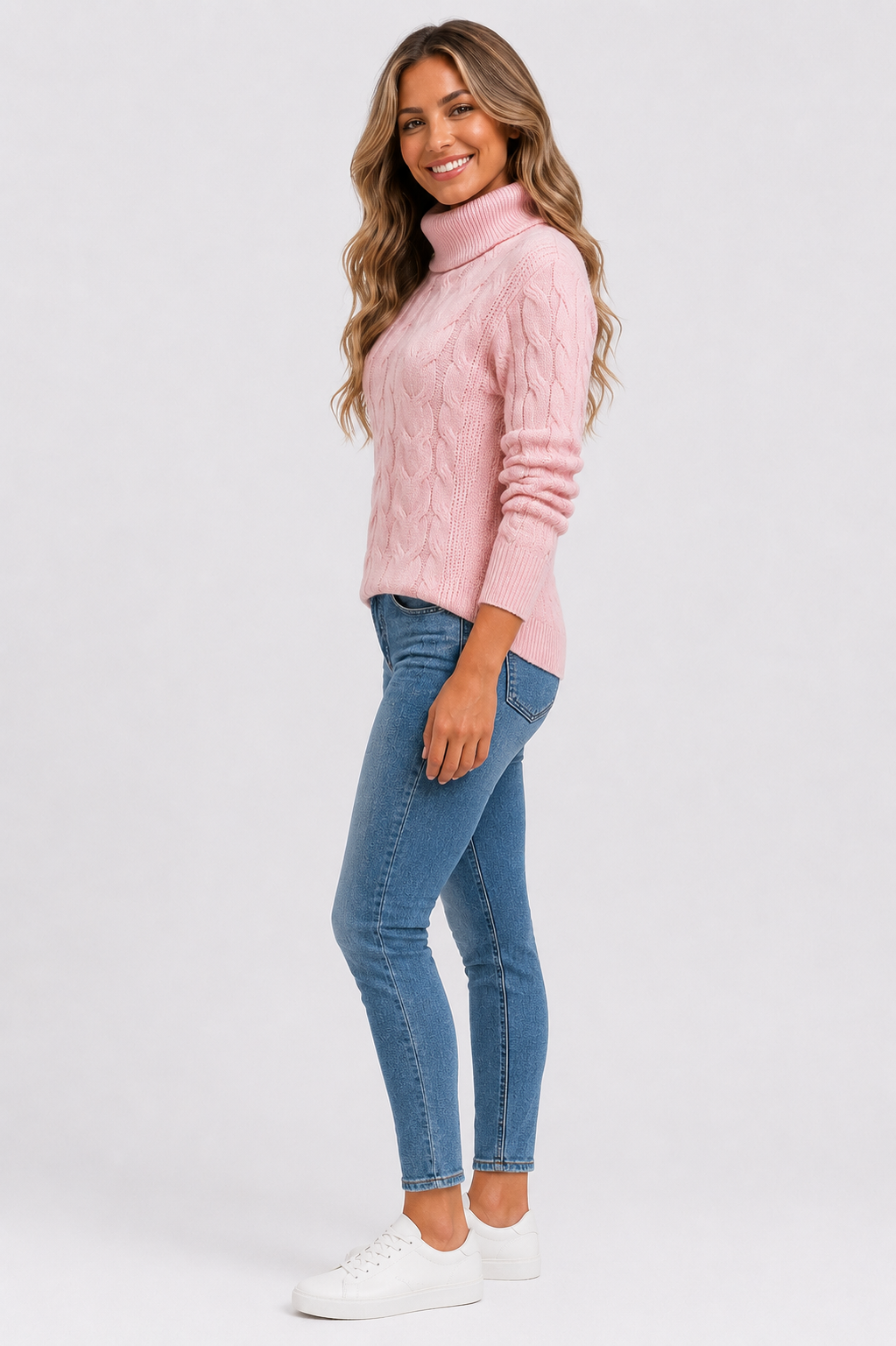 Eluneth | Pull Torsadé à Col Roulé pour Femme