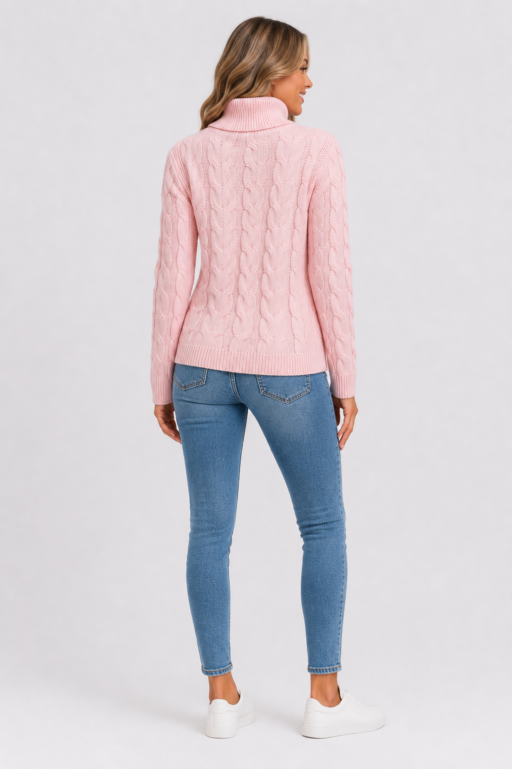 Eluneth | Pull Torsadé à Col Roulé pour Femme