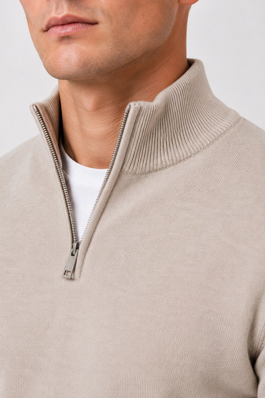 Eluneth | Pull décontracté uni zippé pour homme