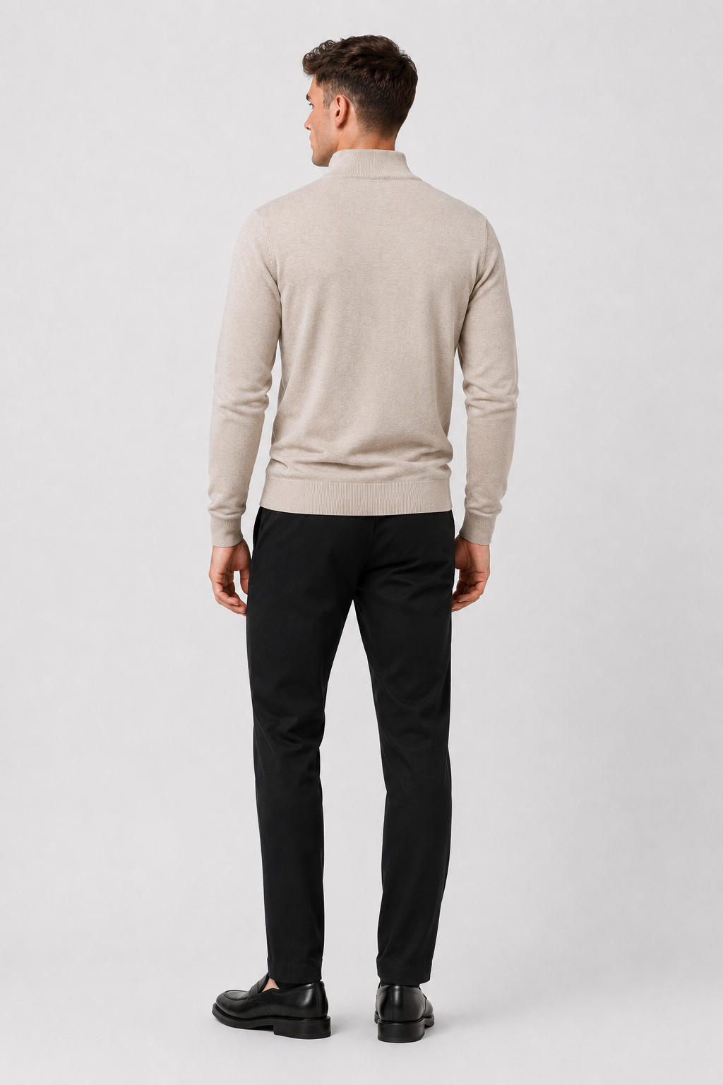 Eluneth | Pull décontracté uni zippé pour homme