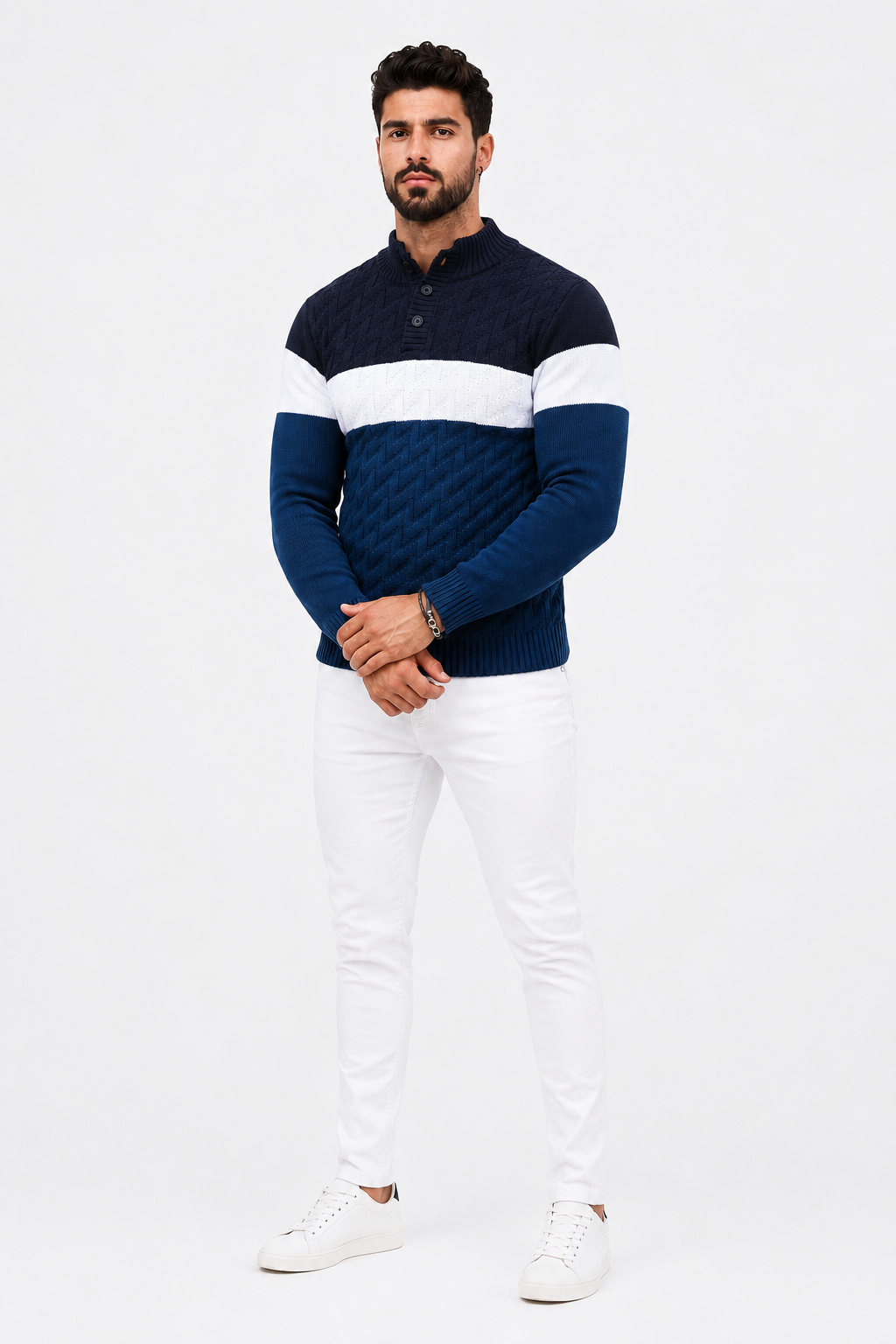 Eluneth | Pull en Maille Homme à Col Montant
